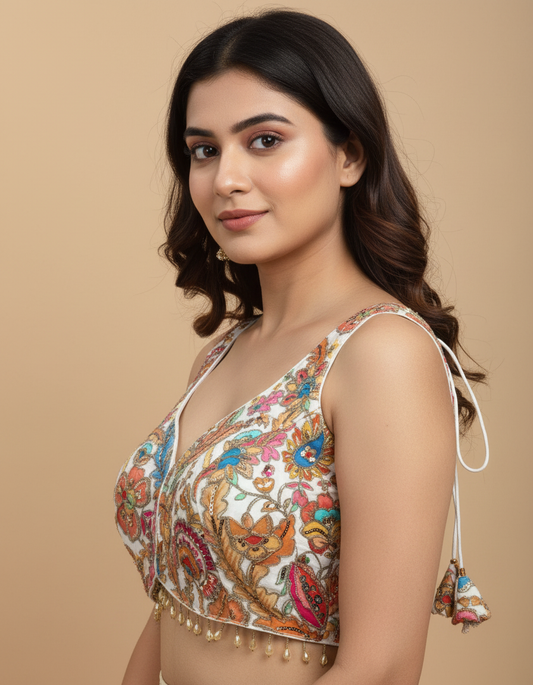 Embroidered Gajji Silk Designer Blouse