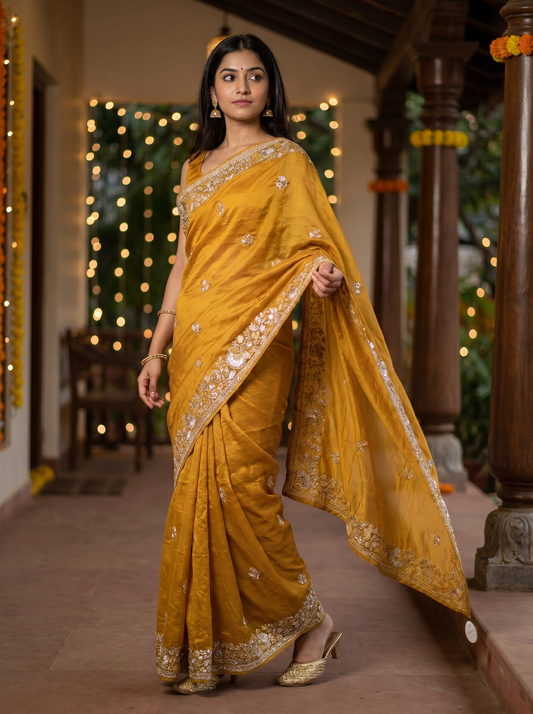 Chanderi Devika Saree for Festival Wear