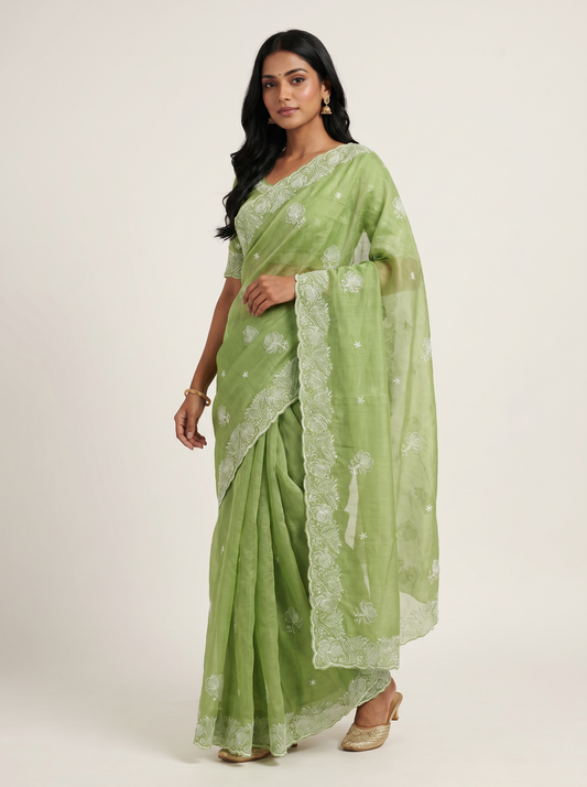 Georgette Saree with Embroidery Design for Office & Daily Wear