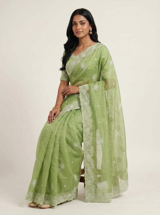 Georgette Saree with Embroidery Design for Office & Daily Wear