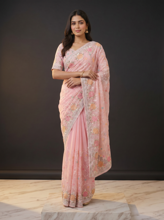 Gulbahar Organza Saree