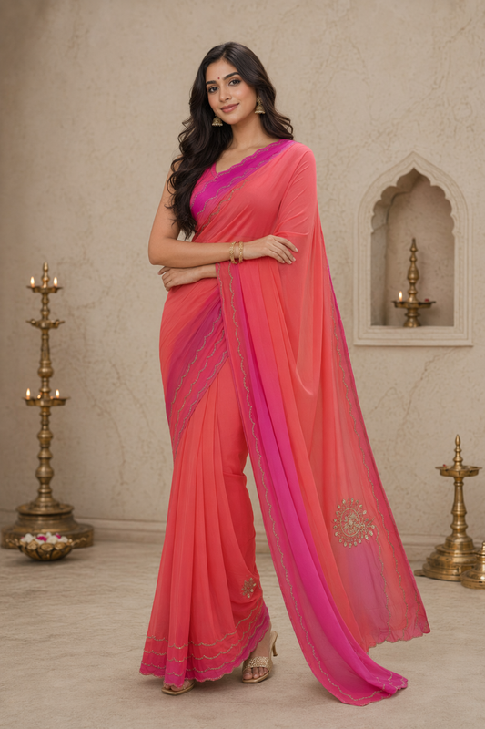 Gajji Silk Saree with Gota Patti Work for Festival & Wedding Wear