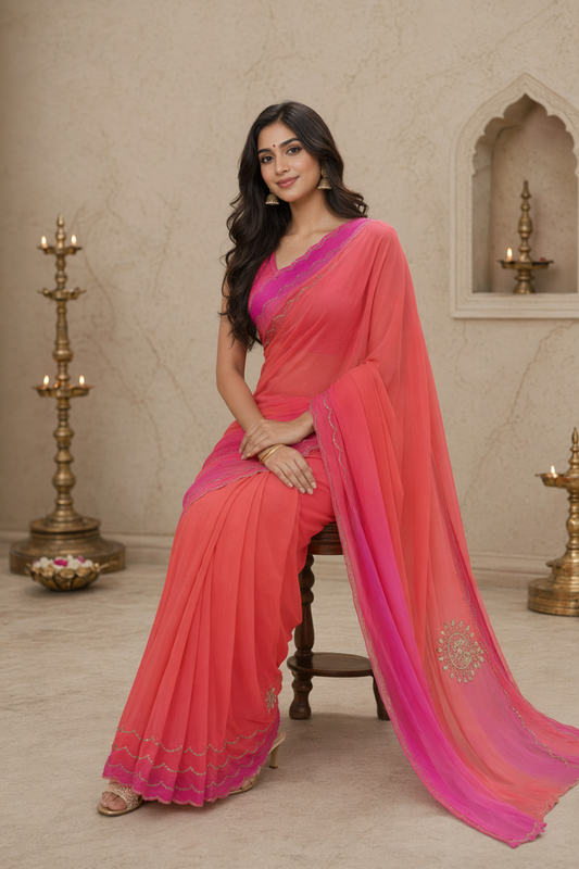 Gajji Silk Saree with Gota Patti Work for Festival & Wedding Wear
