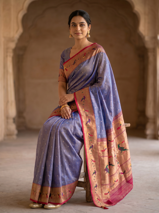 Lotus Bamboo Tussar Silk Saree for Festival & Traditional Wear