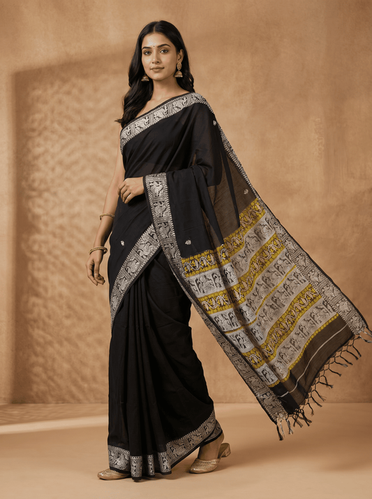 Mul cotton black baluchari