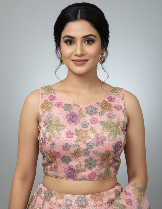 Designer Art Silk Blouse with Sequin Work