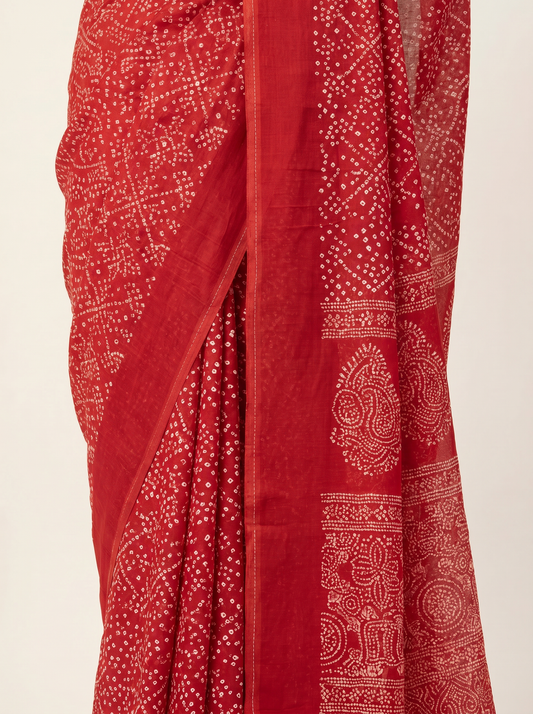 Ajrakh Model Tussar Silk Saree for Office & Daily Wear