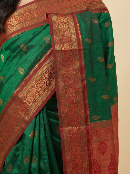 Green Dipika Banarasi Silk Saree for Festival & Wedding Wear