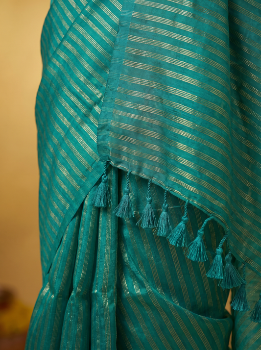 mul cotton tissue strips Saree