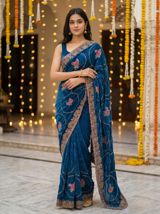 Monika Saree – Blue