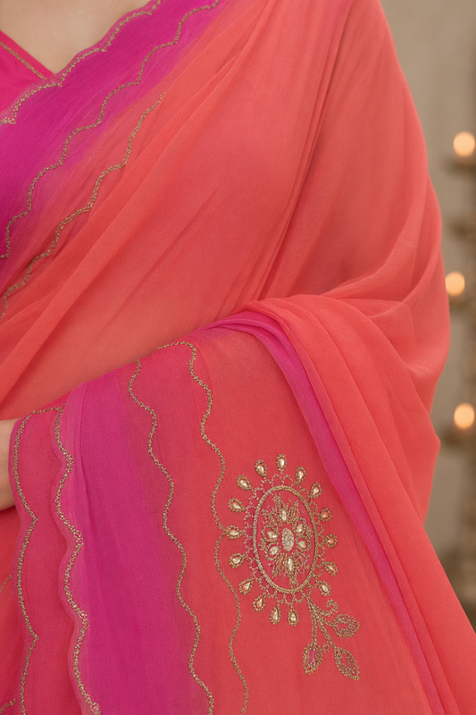 Gajji Silk Saree with Gota Patti Work for Festival & Wedding Wear