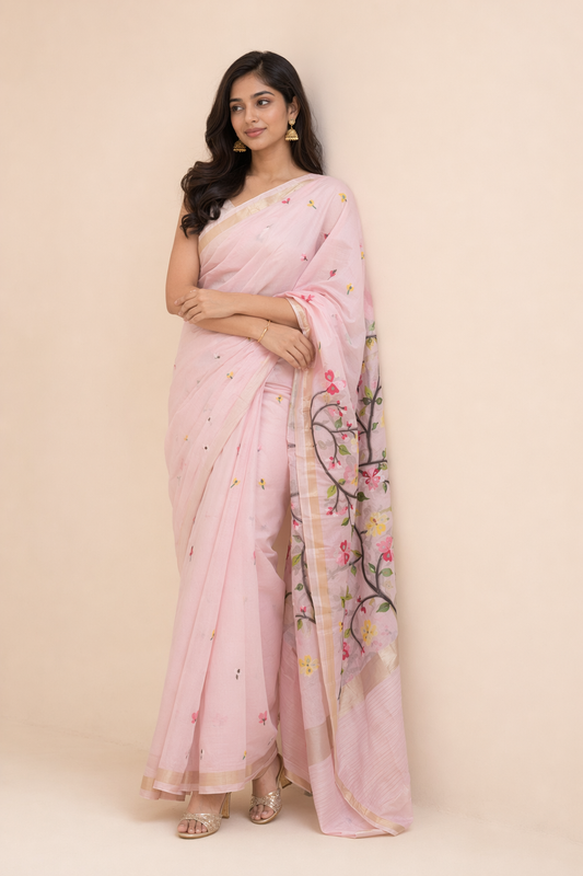 Vivanta Cotton Saree with Digital Print & Butti Work