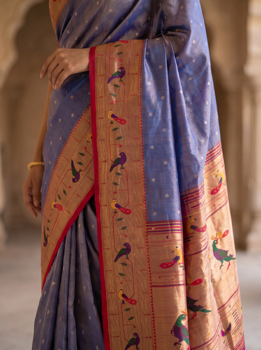 Lotus Bamboo Tussar Silk Saree for Festival & Traditional Wear