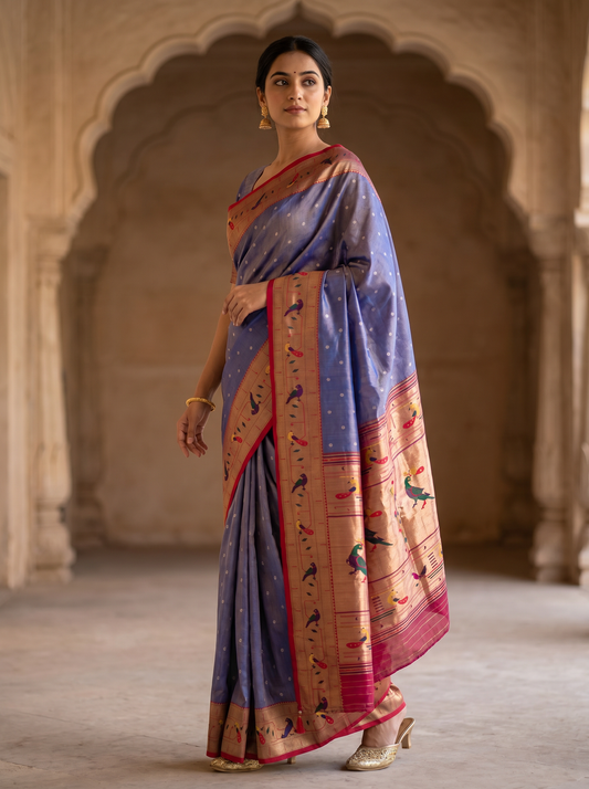 Lotus Bamboo Tussar Silk Saree for Festival & Traditional Wear