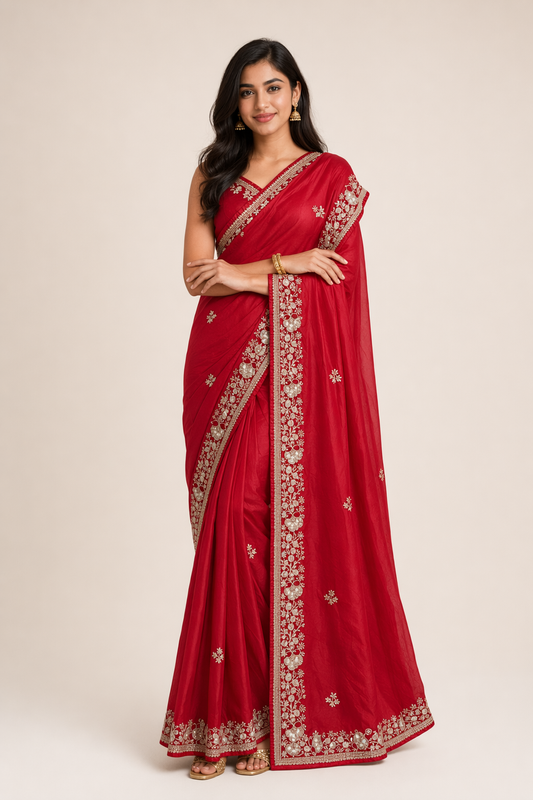 Marron & Yellow Tussar Silk Monika Saree for Festival Wear