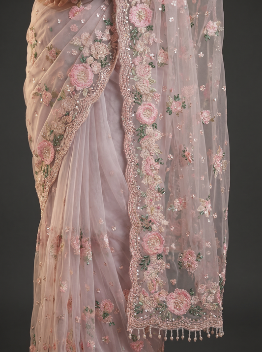 Pink Celebrity Closet Bollywood Inspired Saree for Party Wear