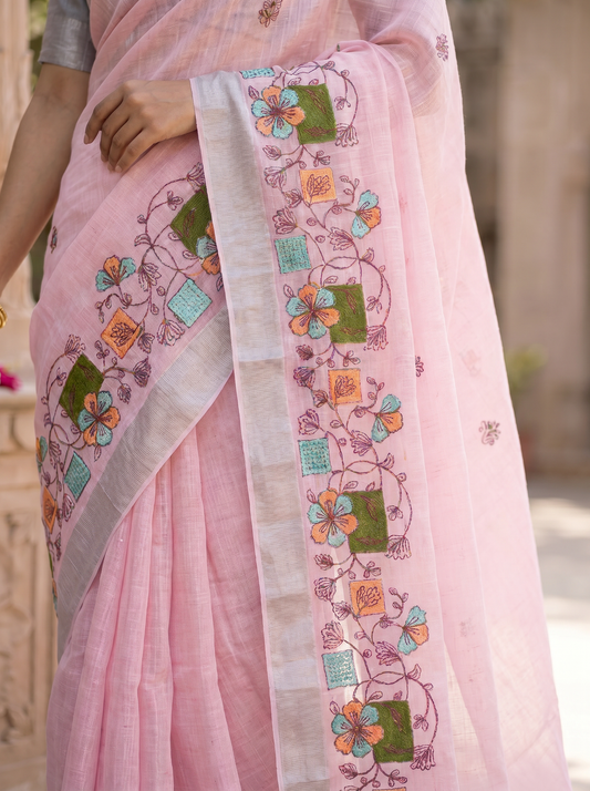 Pink Florina Georgette Saree for Office & Daily Wear