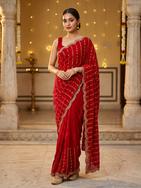 Rajchaya Tissue Silk Saree for Party Wear & Festive Styling