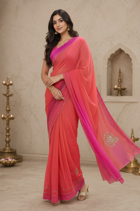 Gajji Silk Saree with Gota Patti Work for Festival & Wedding Wear