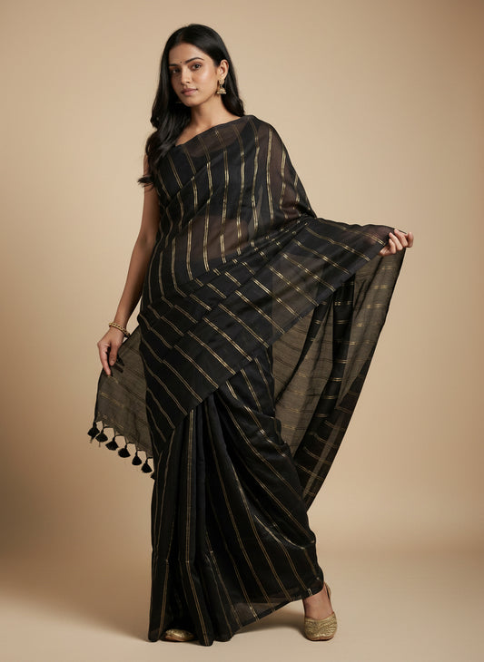 Mul Double Zari Line Mul Cotton Saree